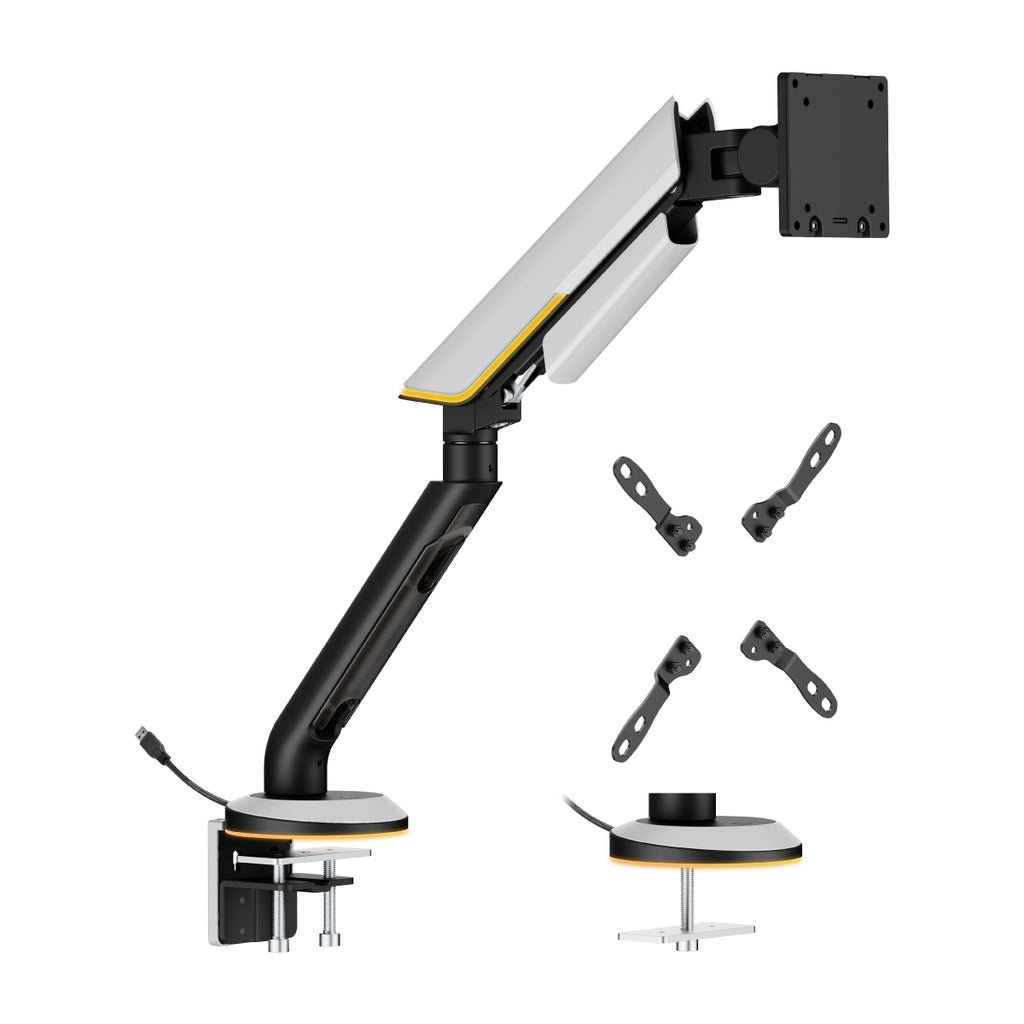 BRAZO PARA MONITOR TITAN DE ALTA RESISTENCIA + ILUMINACIÓN RGB - SKU RE47